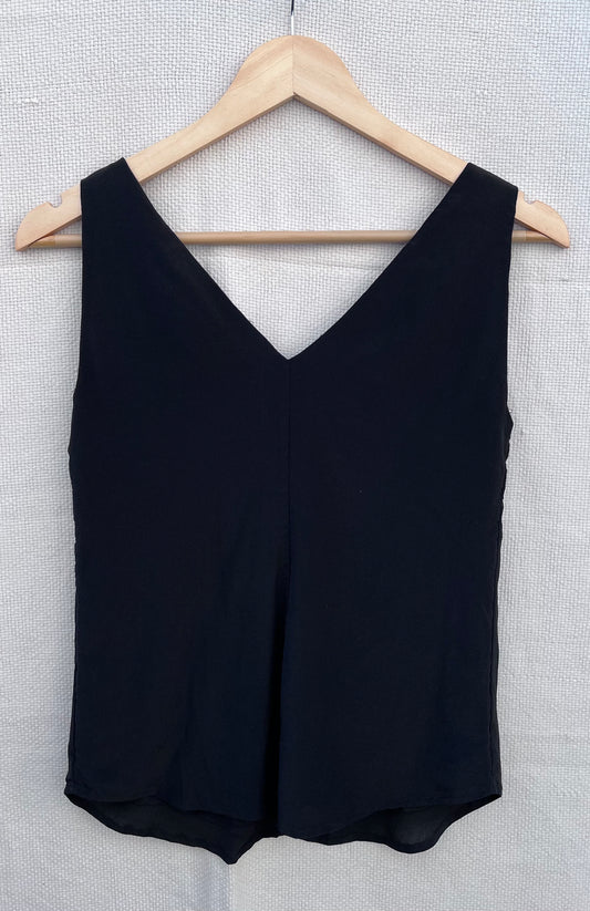 Vintage Black Silk Tank Top