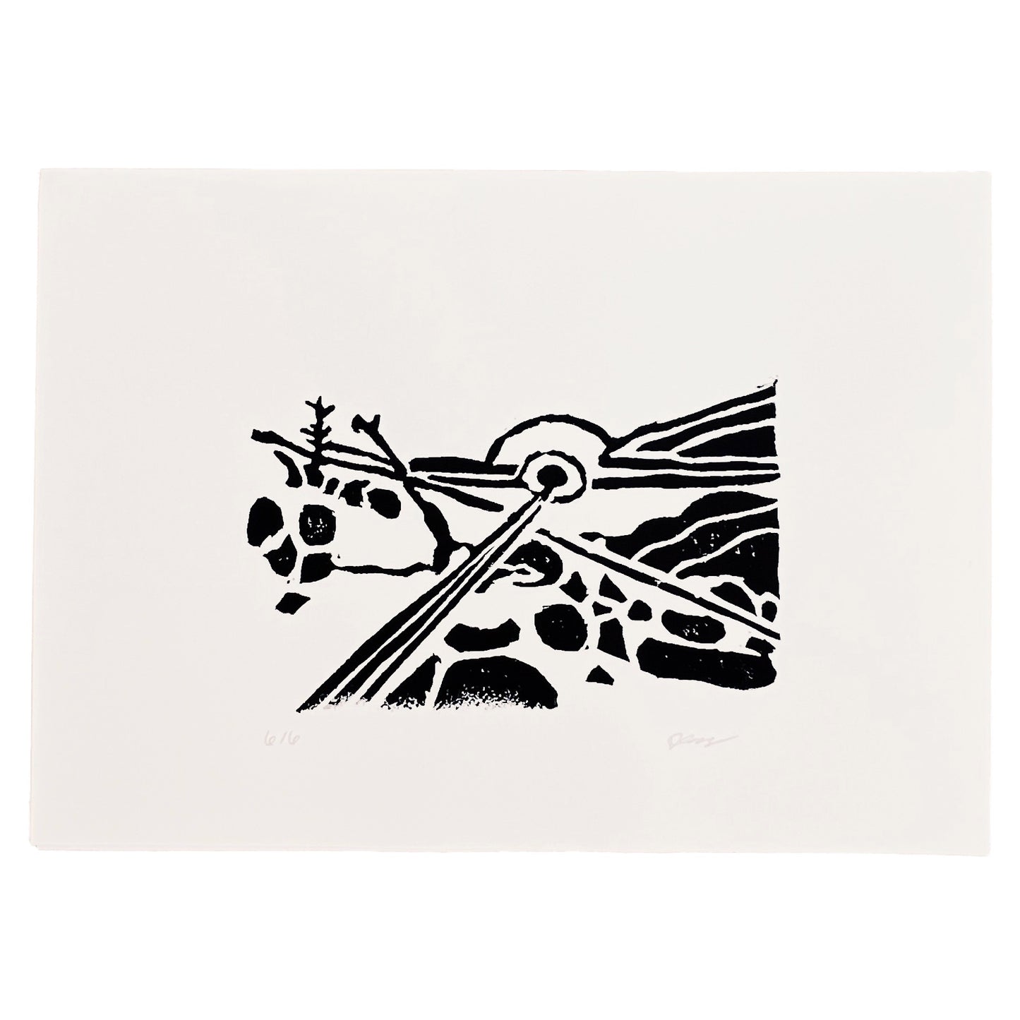 desert sunset print: black