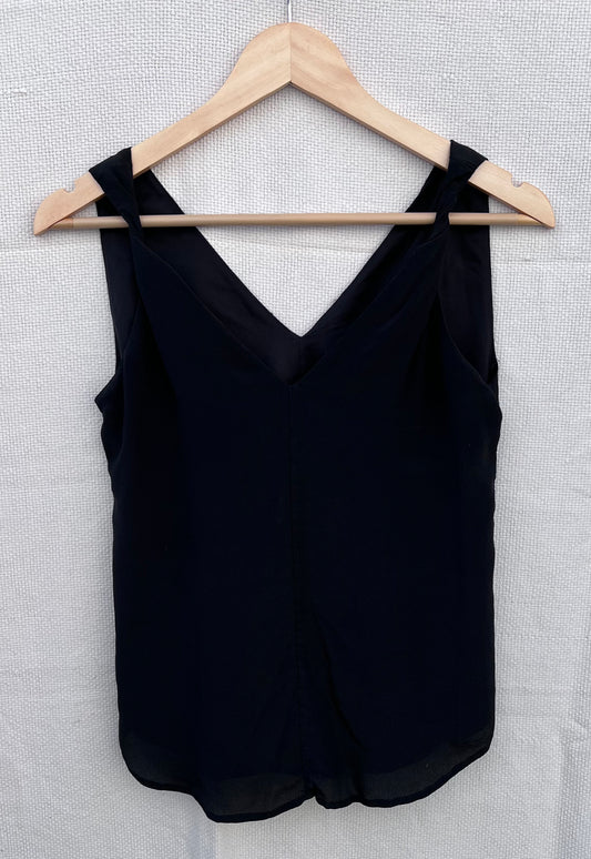 Vintage Black Silk Tank Top