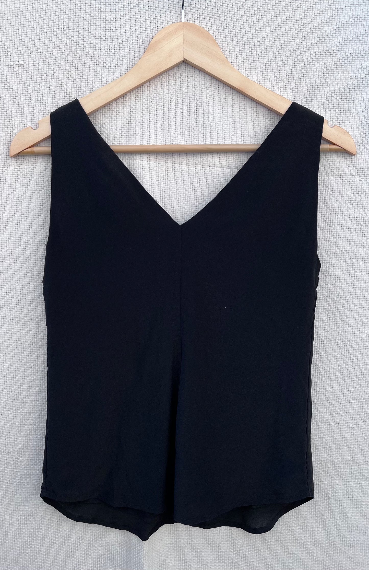 Vintage Black Silk Tank Top