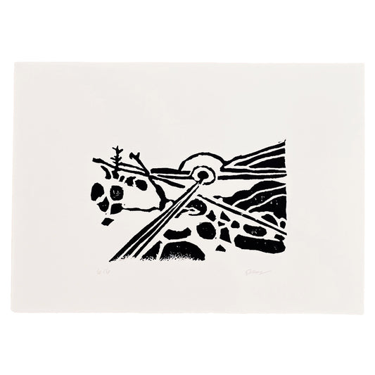 desert sunset print: black